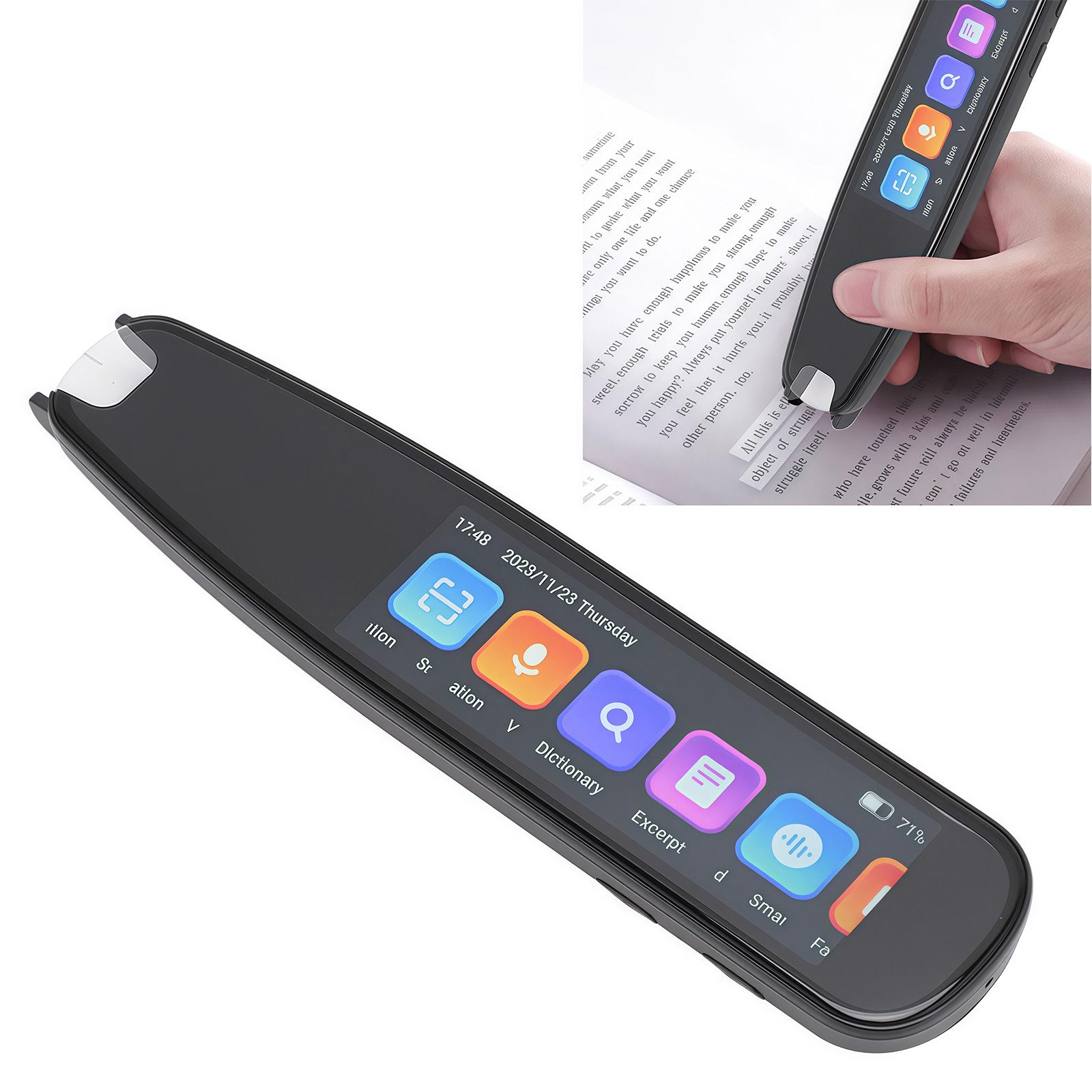 MOPUEA Sprachcomputer Übersetzungs Scanstift Smart Übersetzer Mobiler Scanner Übersetzer, mit 131 Online und 12 Offline Sprachen