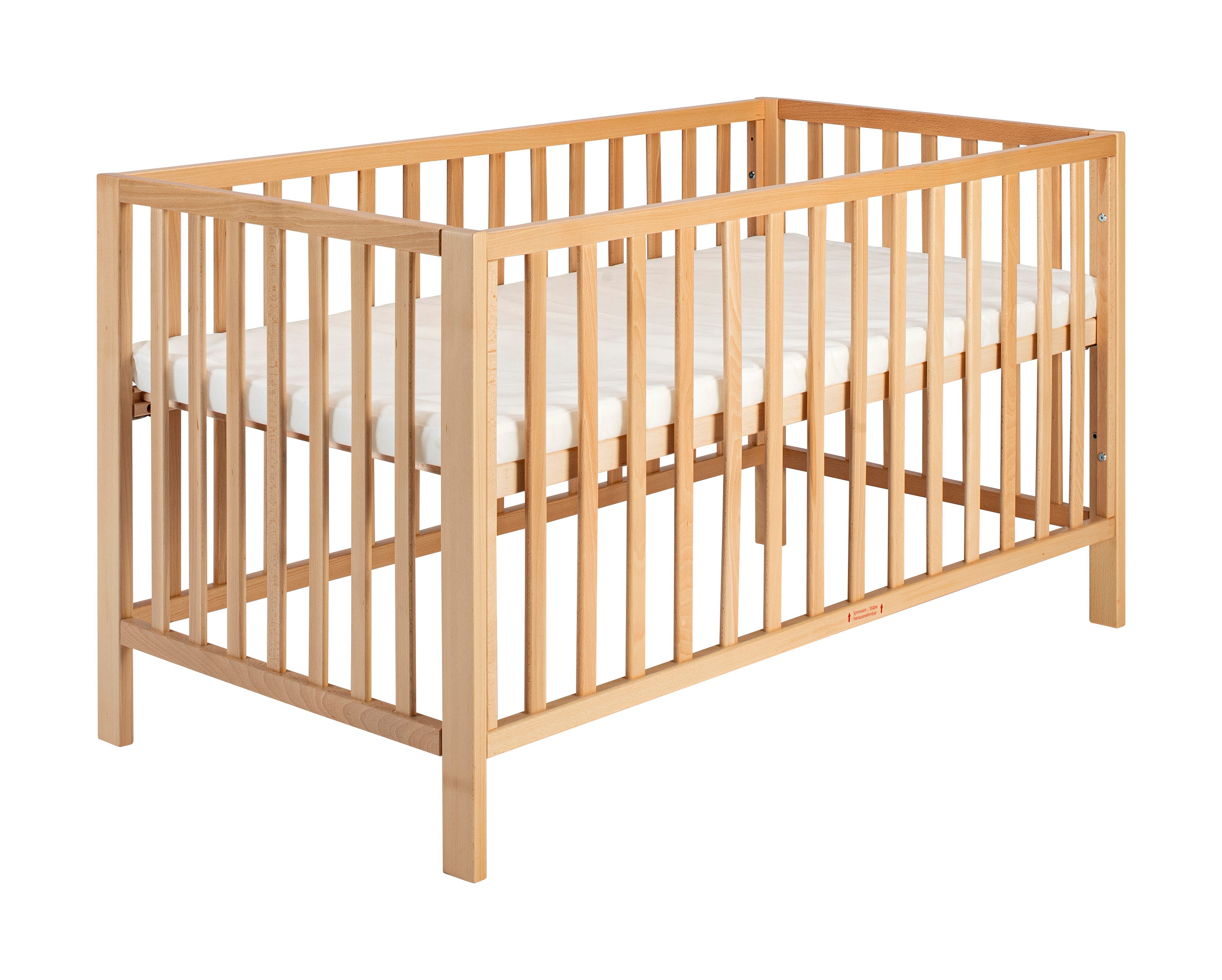 Schardt Babybett Schardt MIKA Gitterbett 70x140cm, Buche massiv, naturfarben lackiert