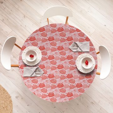 Abakuhaus Tischdecke Rundum-elastische Stofftischdecke, Romantisch Rosen und kleine Herzen
