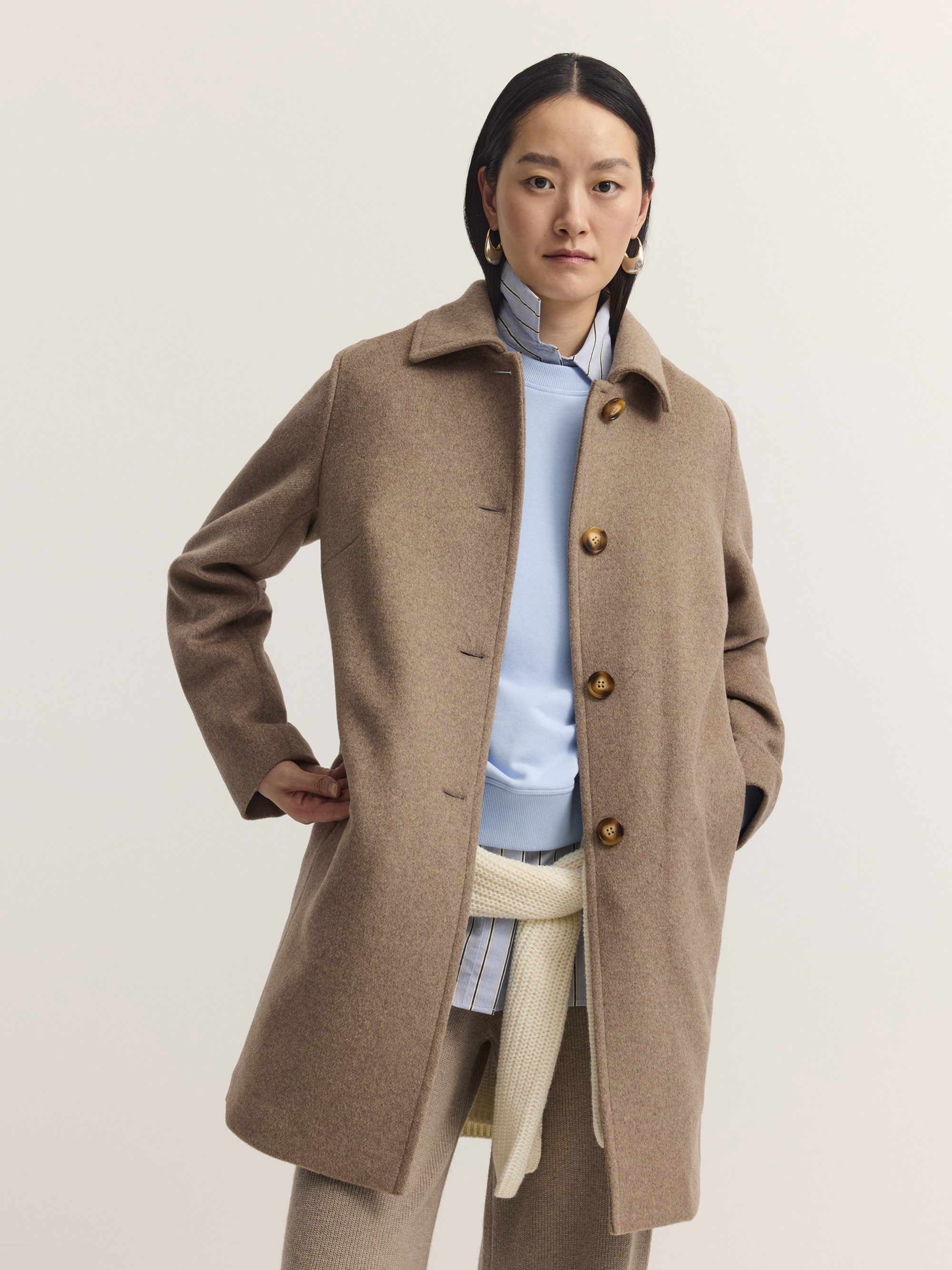 bugatti Kurzmantel Regular Fit Regular Fit Wollmix Umlegekragen