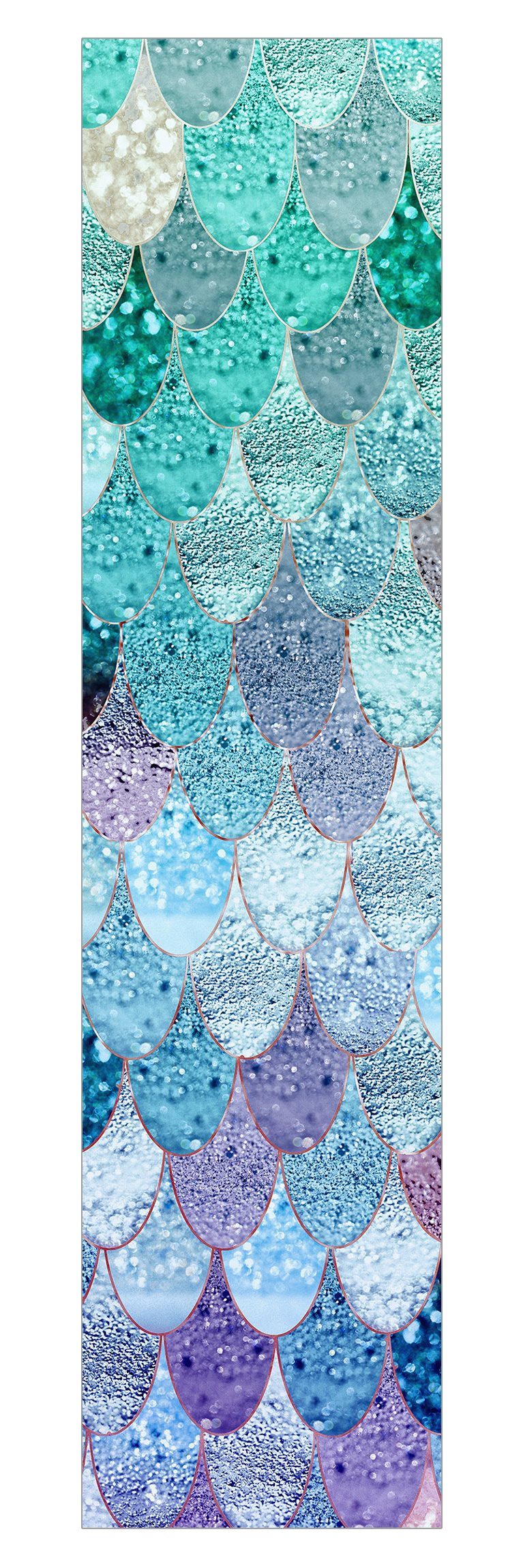 Bilderdepot24 Schiebegardine Flächenvorhang blickdicht Meerjungfrauen Magie Blaugrün (1 St), halbtransparent, Wohnzimmer große Flächengardine lichtdurchlässig für Klemm-System