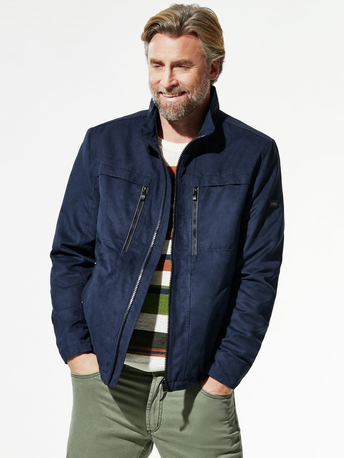Walbusch Blouson Herren Ultraskin-Übergangsblouson waschmaschinenfest Leichter Blouson mit Meshfutter, atmungsaktiv und wasserabweisend