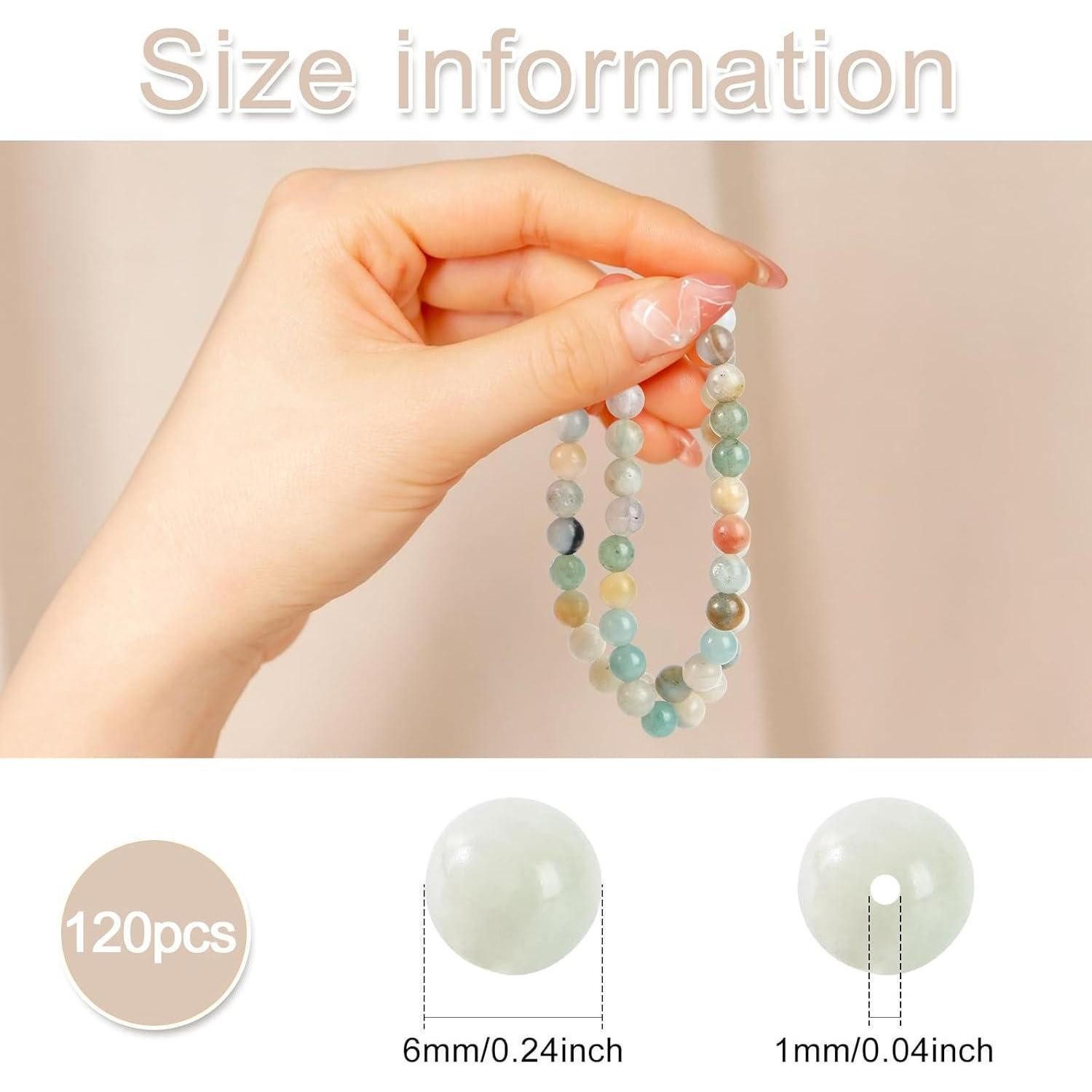 LuxusKollektion Bastelperlen 120 Natürliche Amazonit Perlen 6mm Runde Edelstein DIY