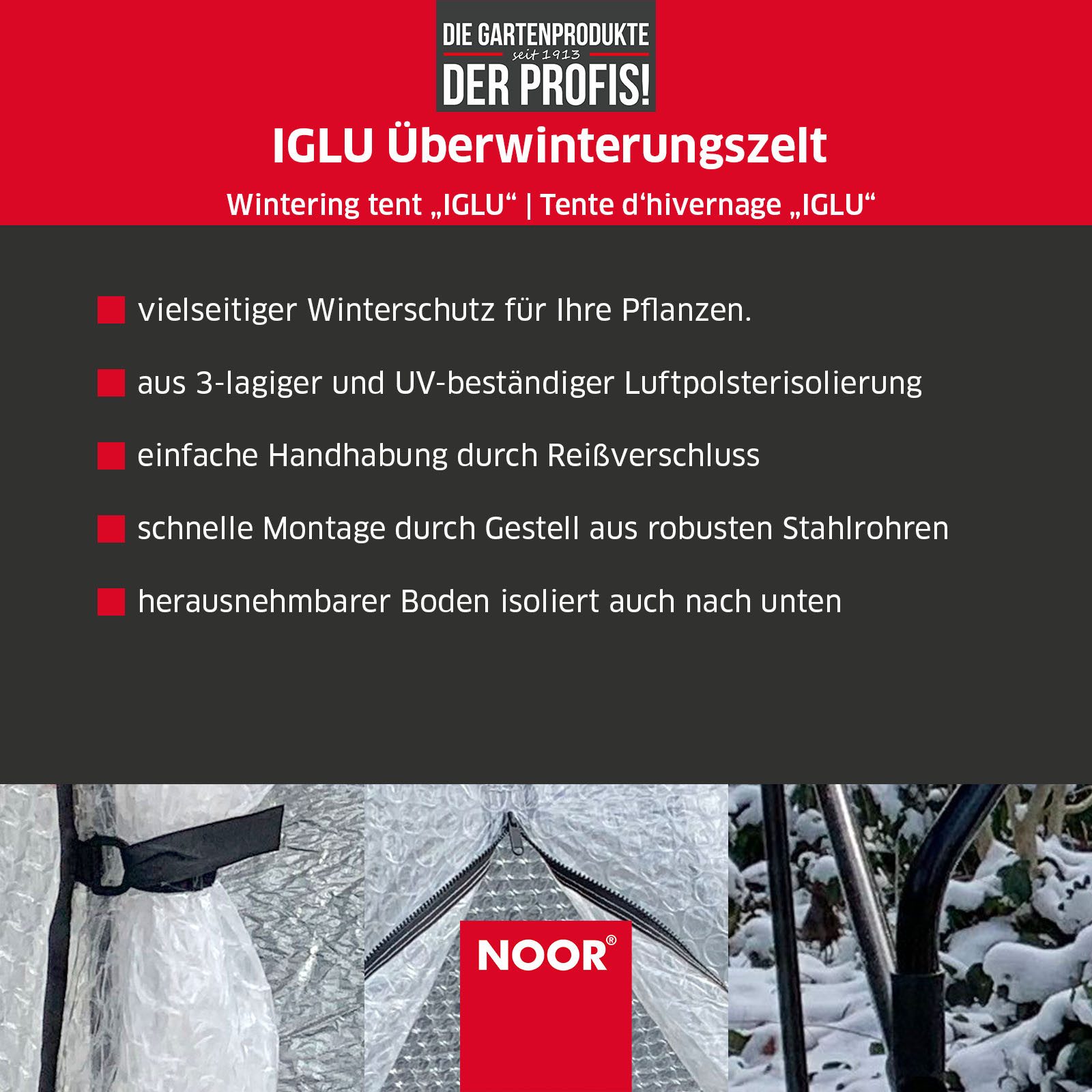 NOOR Winterschutzhaube Überwinterungszelt IGLU, Überwinterungsmöglichkeit für Pflanzen