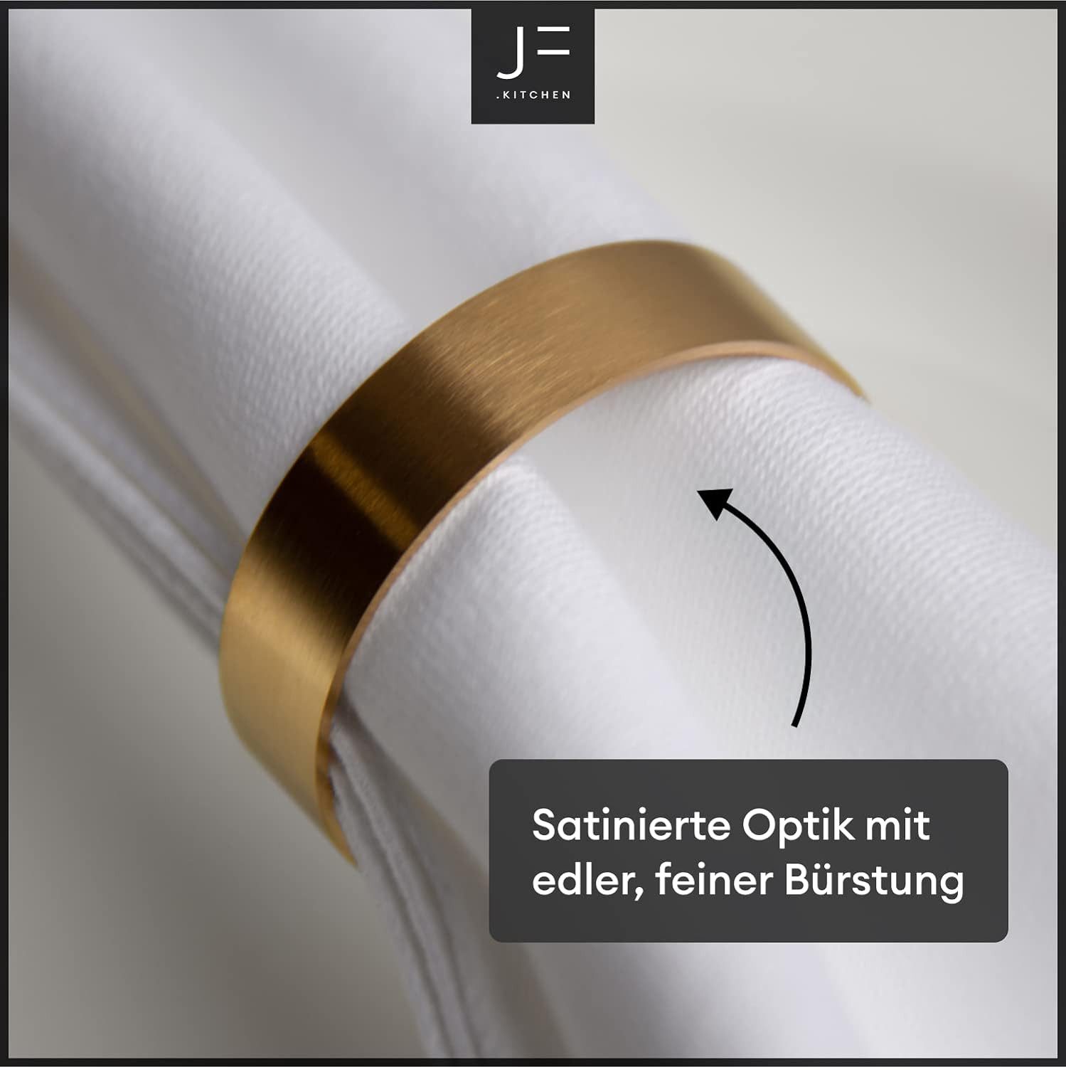 JF.kitchen Serviettenring Serviettenringe aus hochwertigem Edelstahl, (6-tlg)