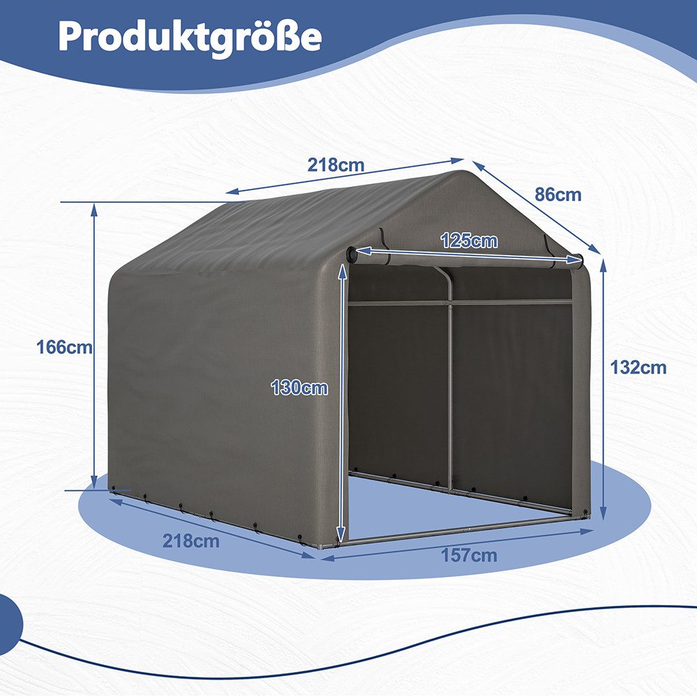 Thanaddo Carport-Geräteraum Partyzelt,Metall Gestell Gartenzelt Pavillon günstig online kaufen