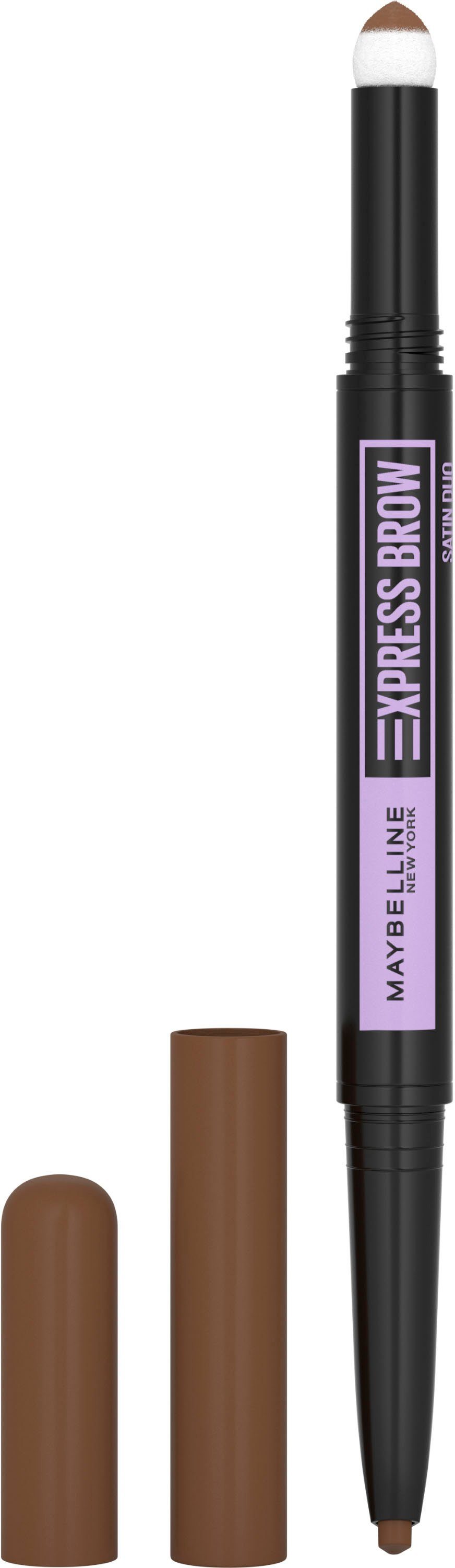 MAYBELLINE NEW YORK Augenbrauen-Stift Maybelline Satin 02 Brow Duo, Medium Augen-Make-Up, Brown New Express York Duo-Applikator