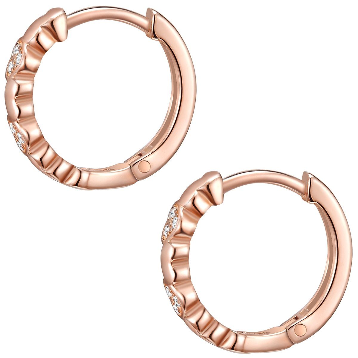 Rafaela Donata Paar Creolen Herz roségold, aus Sterling Silber günstig online kaufen