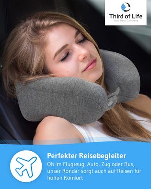 Third of Life Nackenhörnchen Viskoschaum Nackenkissen RONDAR, Reise-Kissen aus ergonomischem Memory-Foam gegen Nackenschmerzen