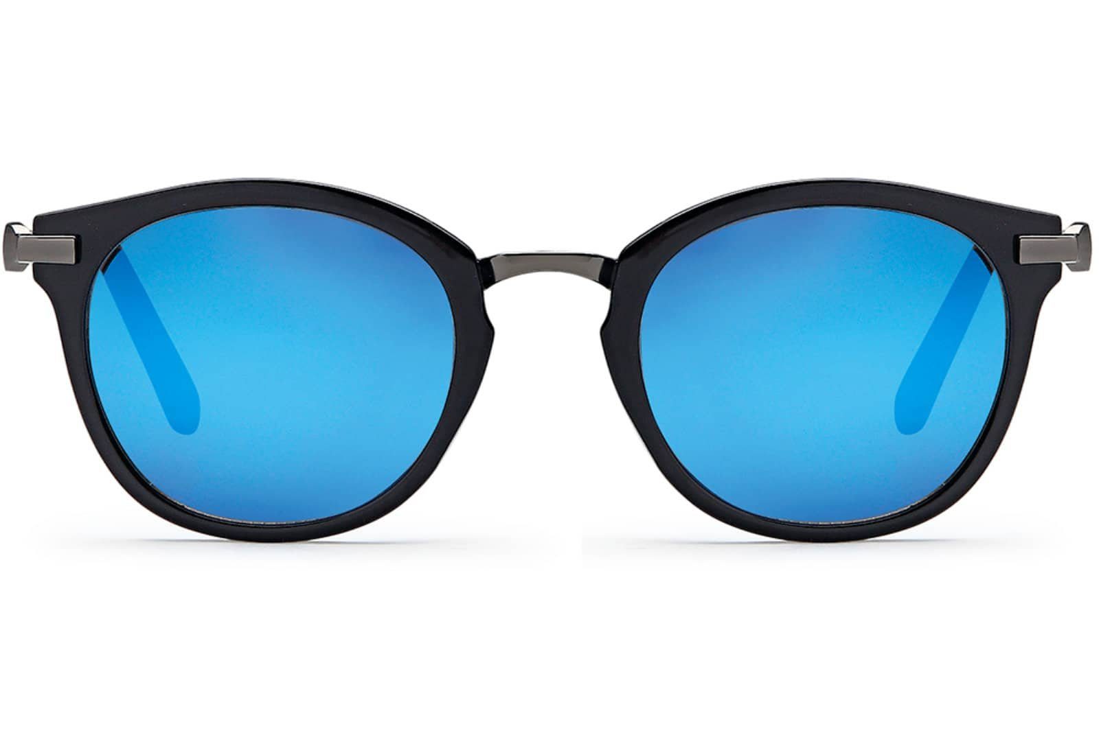 BEZLIT Eyewear Retrosonnenbrille Desginer Schwarz schwarzen mit Blau (1-St) Sonnenbrille Metallrahmen Linsen