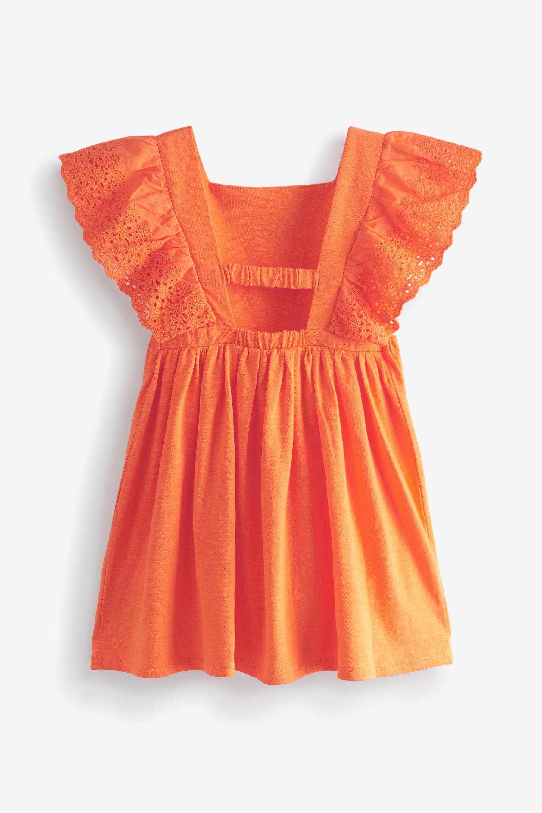 Lochstickerei Weiches Jersey-Kleid (1-tlg) Next Orange Jerseykleid mit