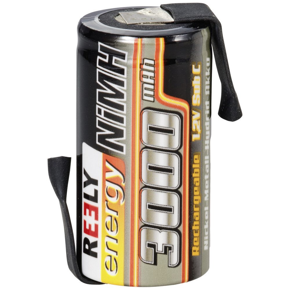 Reely Reely Modellbau-Akku-Einzelzelle NiMH Sub-C 1.2 V 3000 mAh mit Lötfahn Akku 3000 mAh (1.20 V)