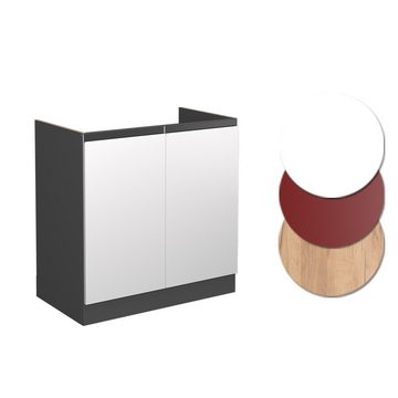 Vicco Spülenunterschrank Küchenschrank J-Shape 80 cm Anthrazit/Weiß