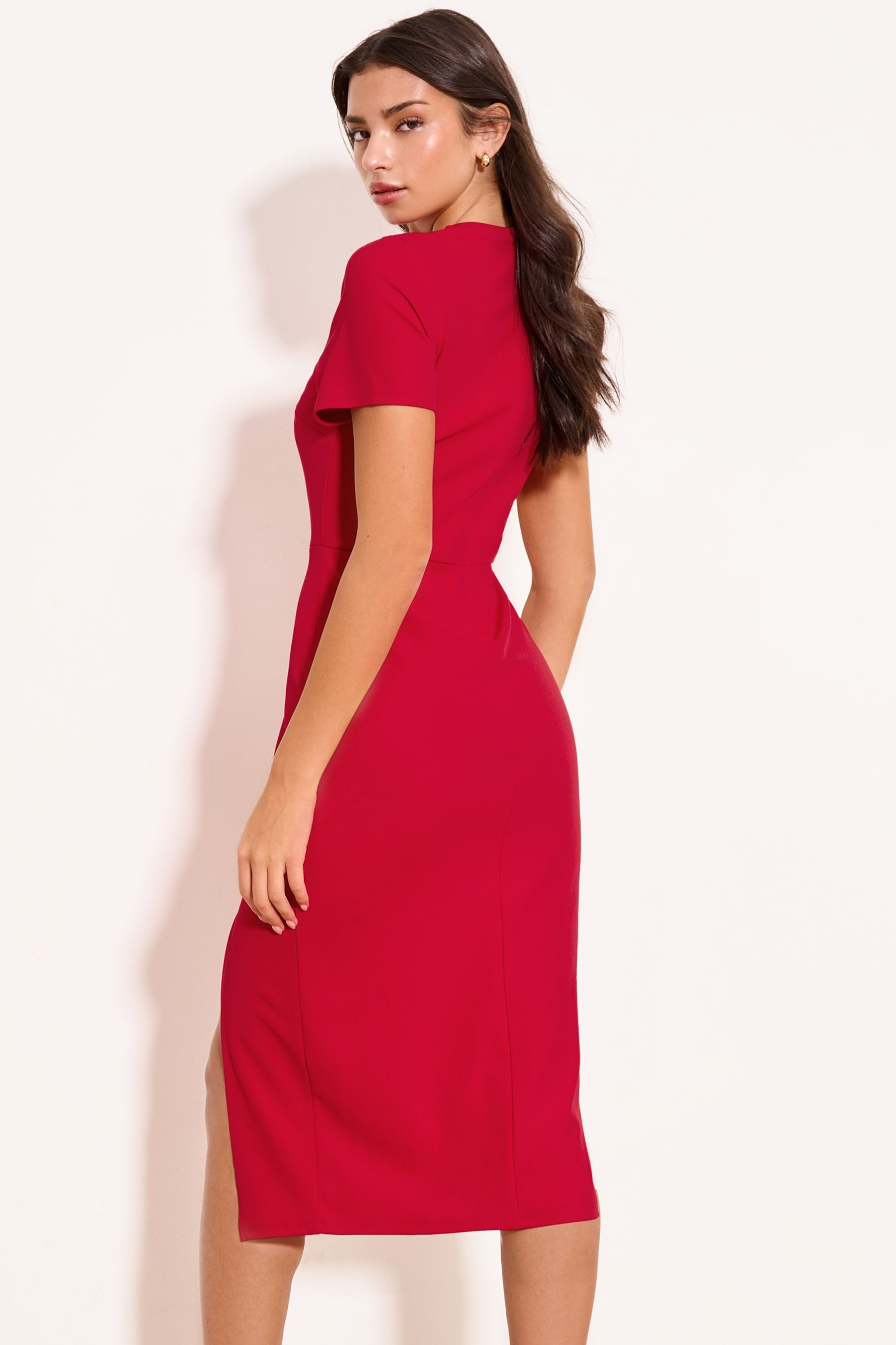 LIPSY Midikleid Lipsy Bodycon-Midikleid mit Schulterschlitz (1-tlg)