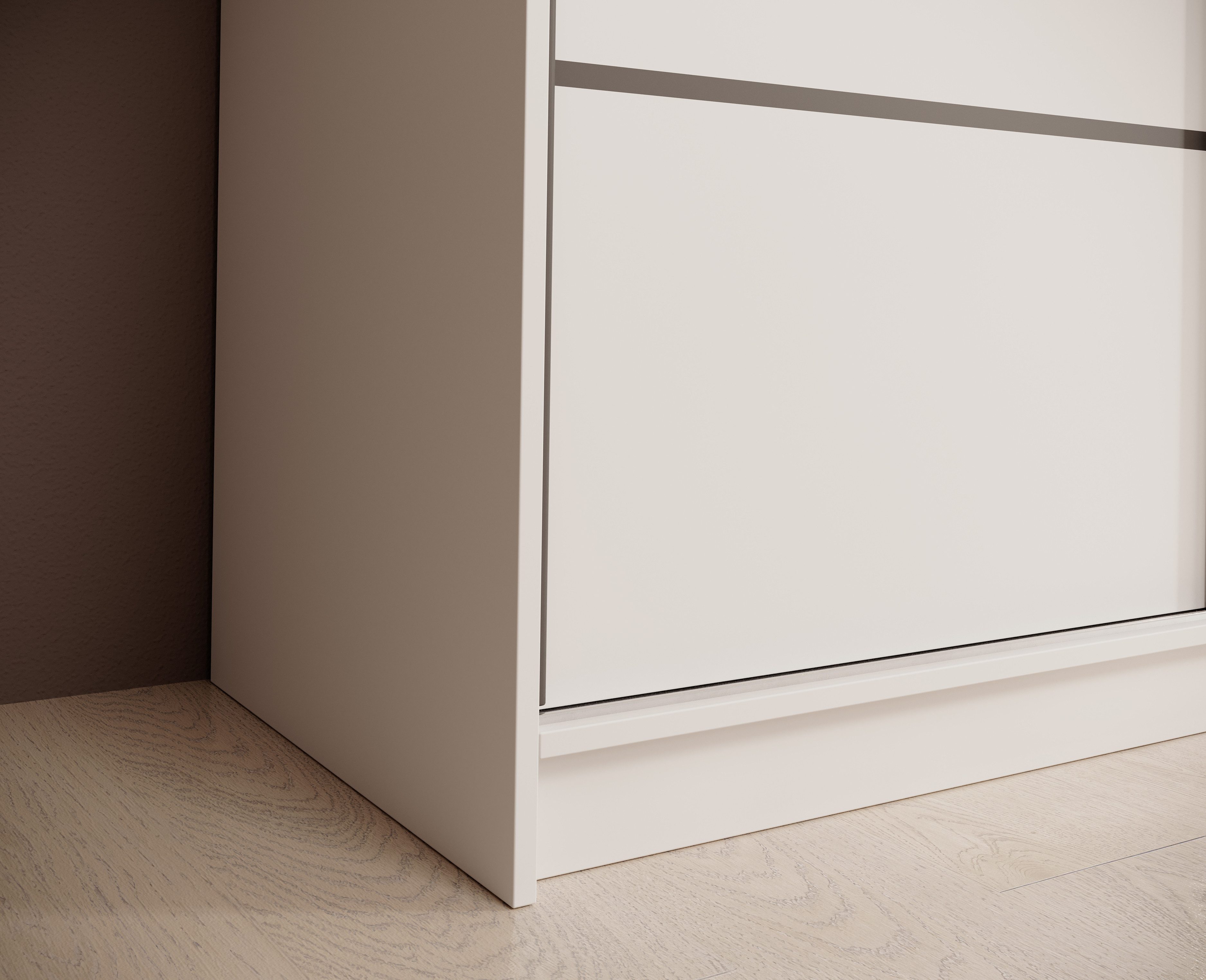 MOEBLO Schiebetürenschrank Lumis 200 (Moderner Kleiderschrank mit Spiegel für Schlafzimmer und Ankleidezimmer, 3 Schiebetüren, 11 Einlegeböden, stabile Kleiders – Bild 4 von 5