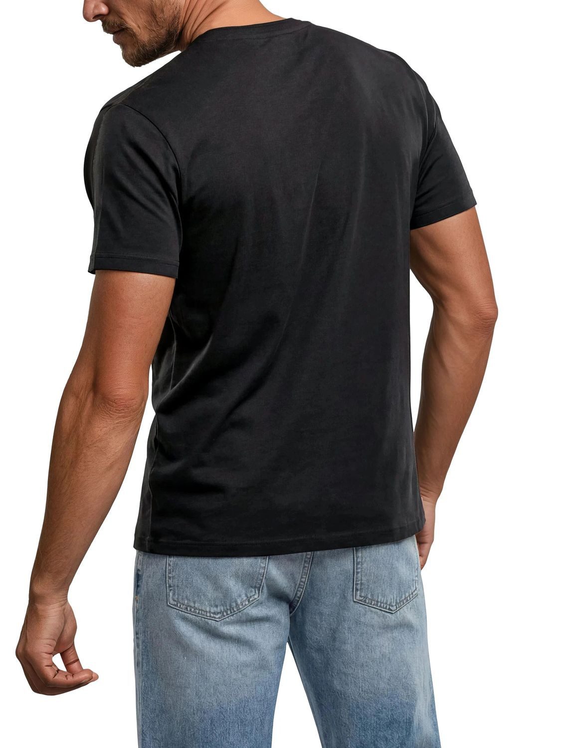 riverso T-Shirt Herren Basic Shirt RIVJay 3er Set Pack Regular Fit (Vorteilspack, 3-tlg) Kurzarm Tee Shirt mit Rundhalsausschnitt aus 100% Baumwolle