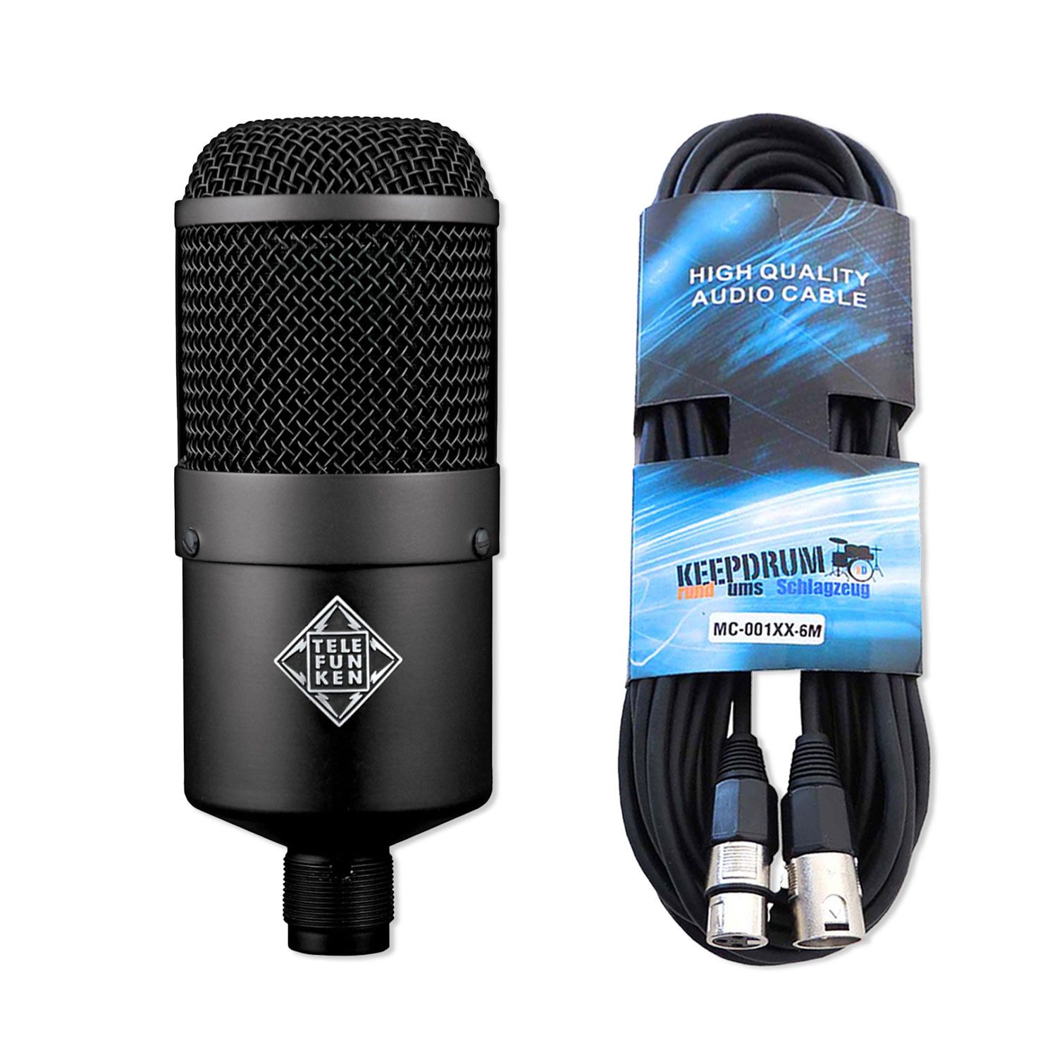 Telefunken Elektroakustik Mikrofon Telefunken M82 dynamisches Broadcast Studio Mikrofon mit Kabel (1-tlg), Vorteils-Set mit XLR Kabel