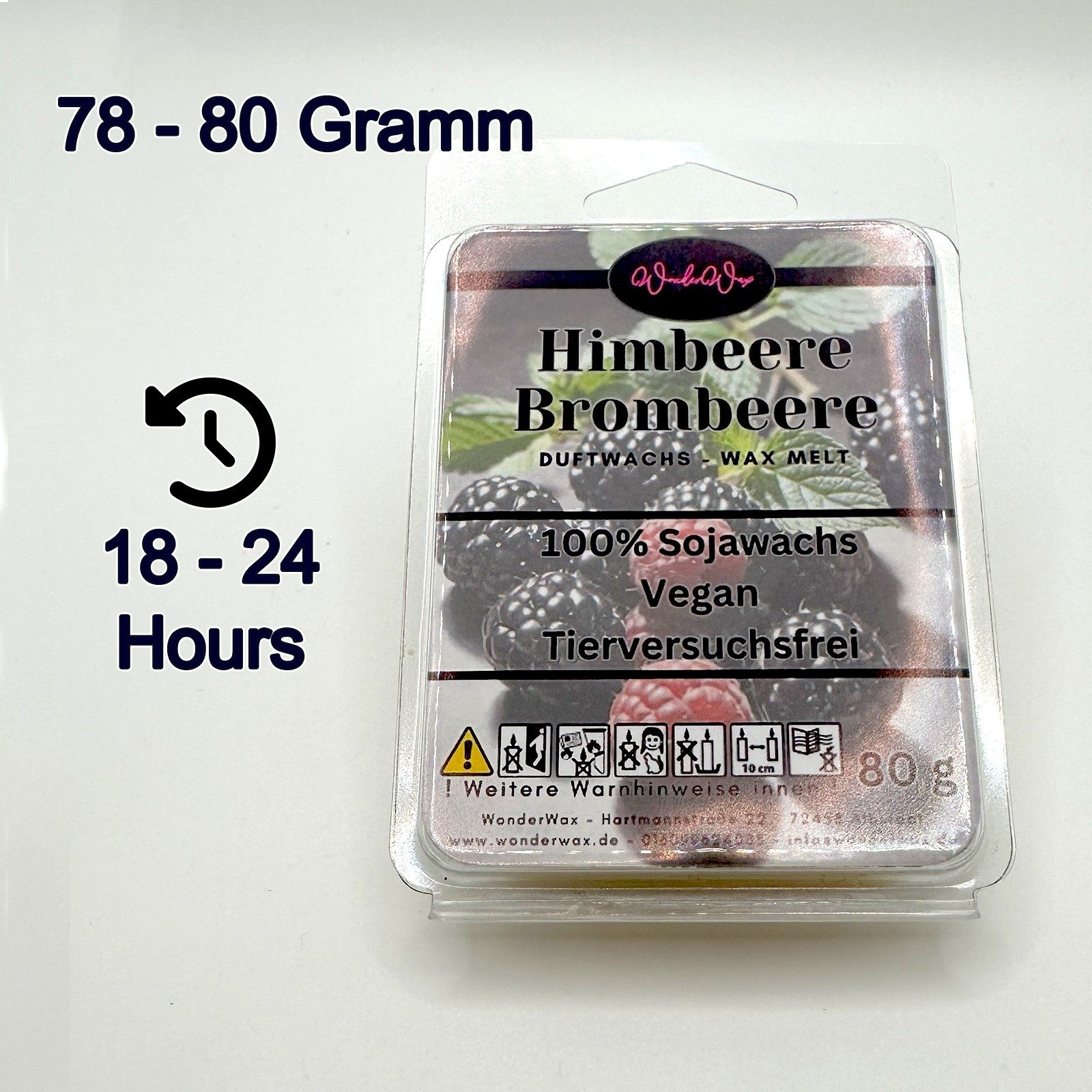 WonderWax Duftwachs WonderWax® Duftwachs 6 Herzen, (Himbeeren & Brombeeren), Duftrichtung: Himbeeren & Brombeeren