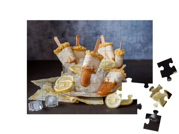 puzzleYOU Puzzle Eistee-Käsekuchen-Eis am Stiel, 48 Puzzleteile, puzzleYOU-Kollektionen Essen und Trinken