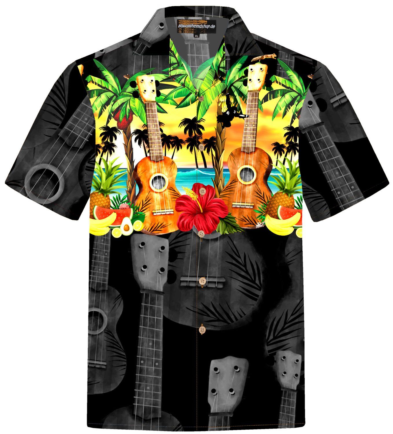 Hawaiihemdshop.de Hawaiihemd Hawaiihemdshop Hawaii Hemd Herren Baumwolle Kurzarm Strand Shirt