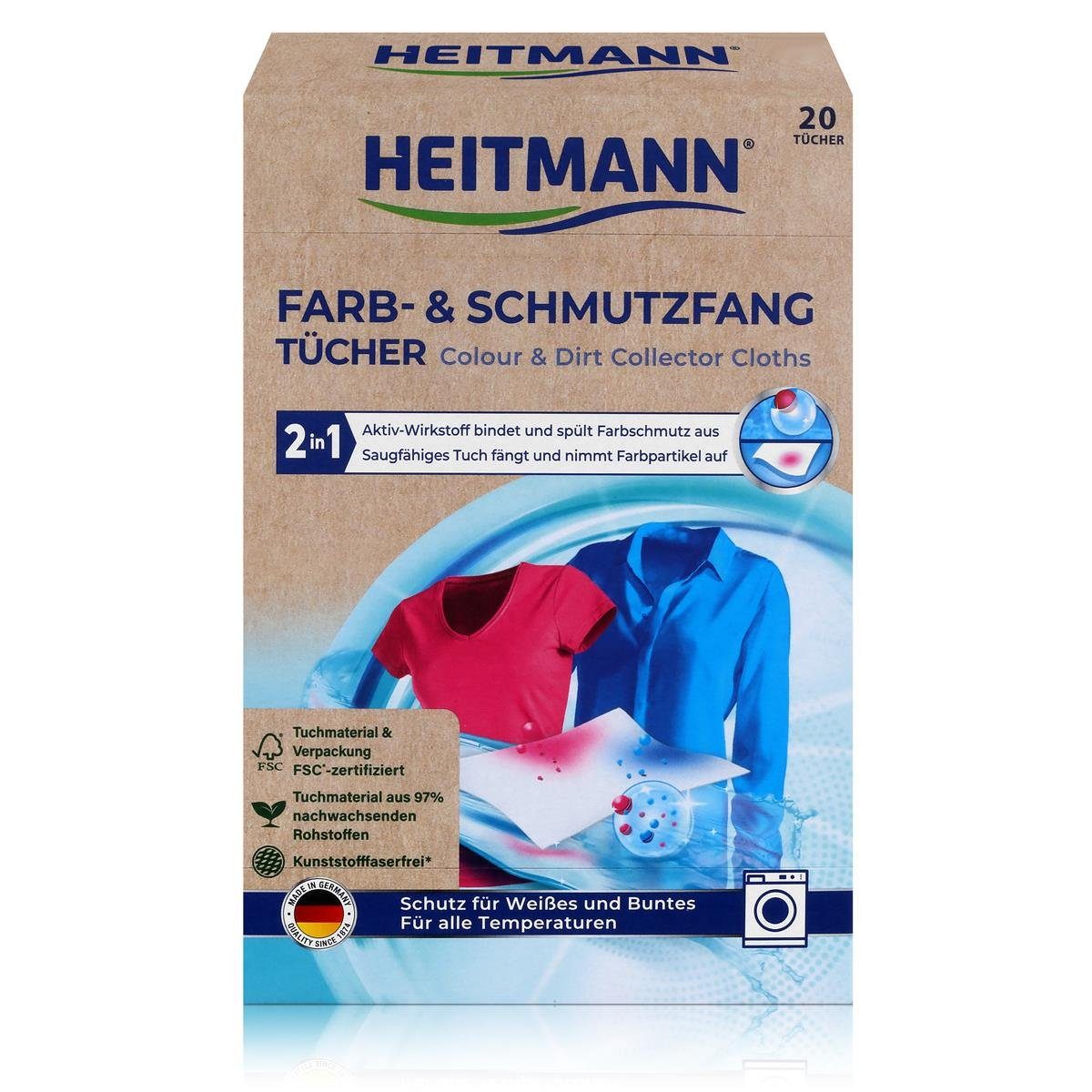 HEITMANN Heitmann Farb- und Schmutzfangtücher - Zweifach aktiver Wäscheschutz (Reinigungstücher