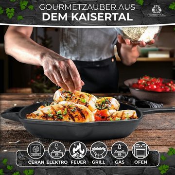 Kaisertal Steakpfanne Grillpfanne inkl. Bürste - 27cm Grillpfanne Induktionsgeeignet