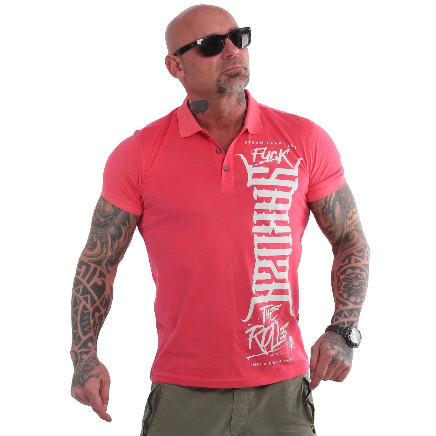 YAKUZA Poloshirt FTR geranium