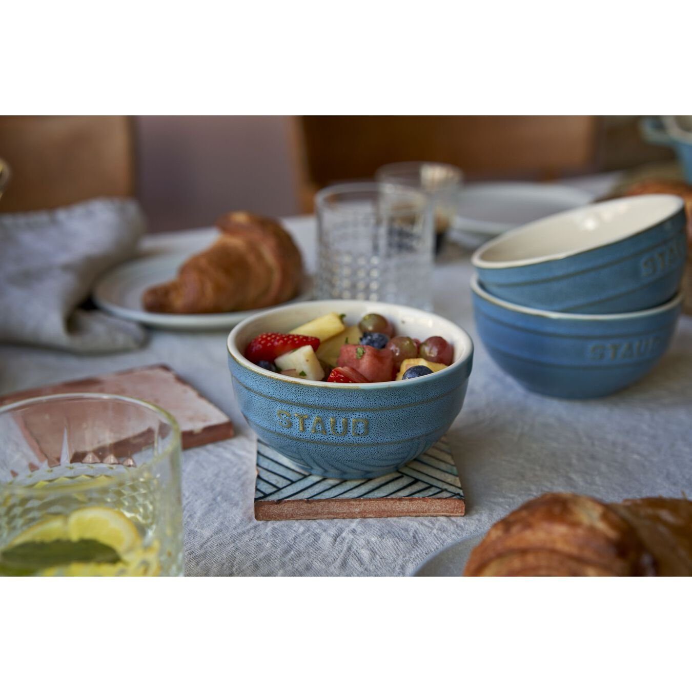 Schüssel Staub Ceramique Schüsselset, Schüssel 4-tlg Antik-Türkis Keramik 12 cm 0,7 Liter, Keramik, (4-tlg)