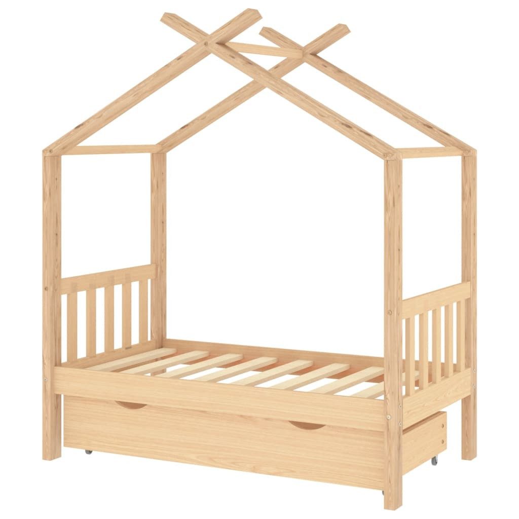 Kinderbett Kinderbett Himmelbett mit Schublade Massivholz Kiefer 70x140 cm
