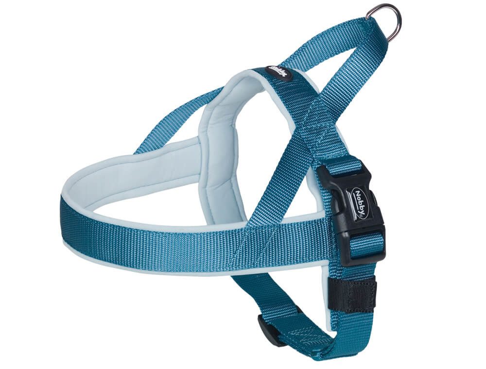 Nobby Hunde-Geschirr Norwegergeschirr "Classic Preno", hellblau/hellblau, S-M, Nylon-Neopren, Bauchriemen stufenlos verstellbar
