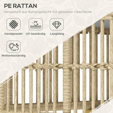 Outsunny Sitzgruppe Rattan Gartenmöbel-Set, 5-tlg. Balkonmöbel Set Sitzgarnitur mit Kissen, (Terrassenmöbel-Set, 5-tlg., Polyrattan Gartenmöbel Set), Gartengarnnitur mit Eckofa, Hocker, Couchtisch