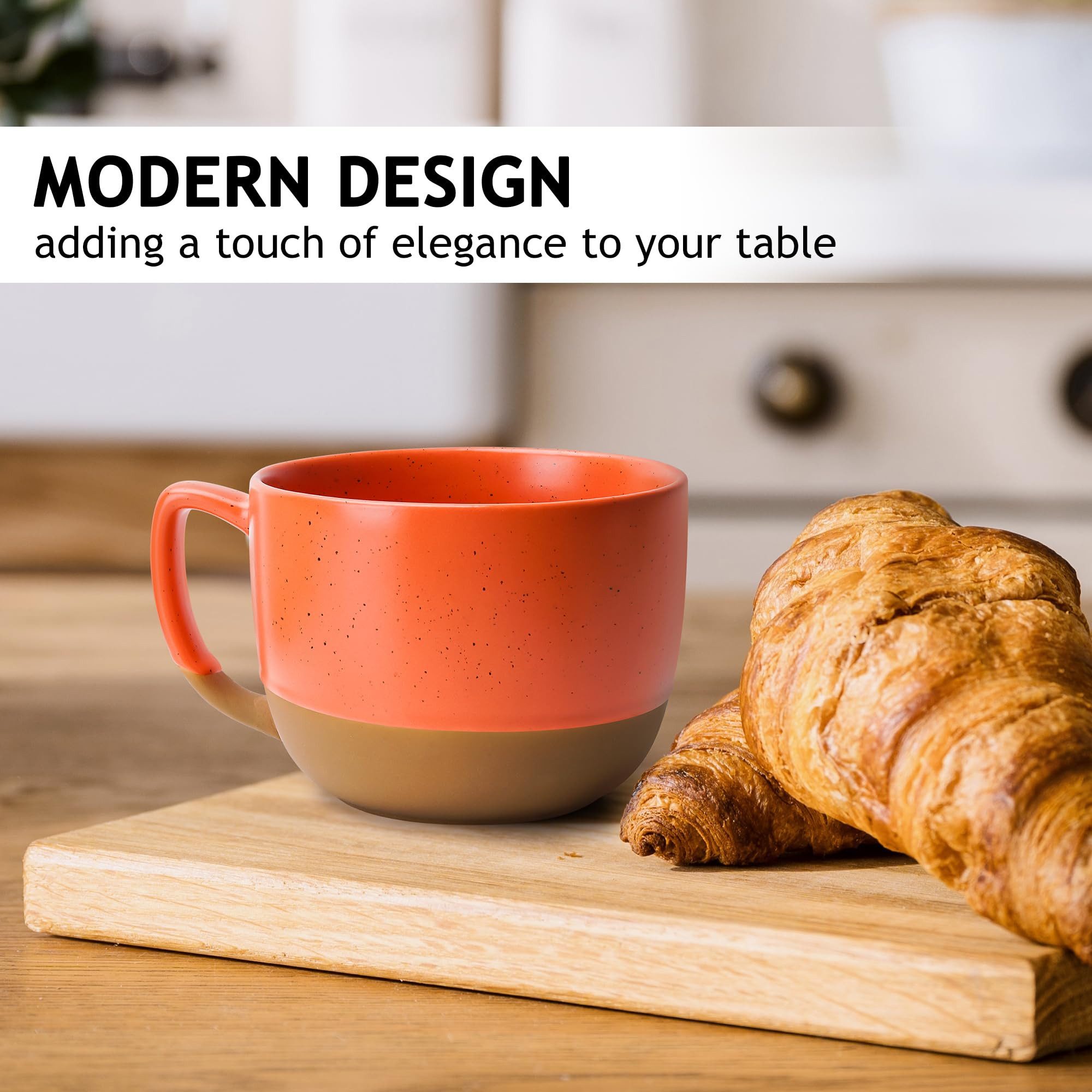 MiaMio Tasse Kaffeetassen Set Aura Kollektion (4 x 450 ml), 4-tlg.