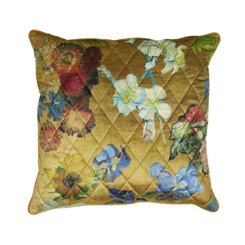 Beddinghouse x Van Gogh Museum Dekokissen Carré Fleuri Cushion_Gold_UV_UV_50x50 1 Zierkissen 50 x 50 cm, Dekokissen Couch kissen Sofa Kissen