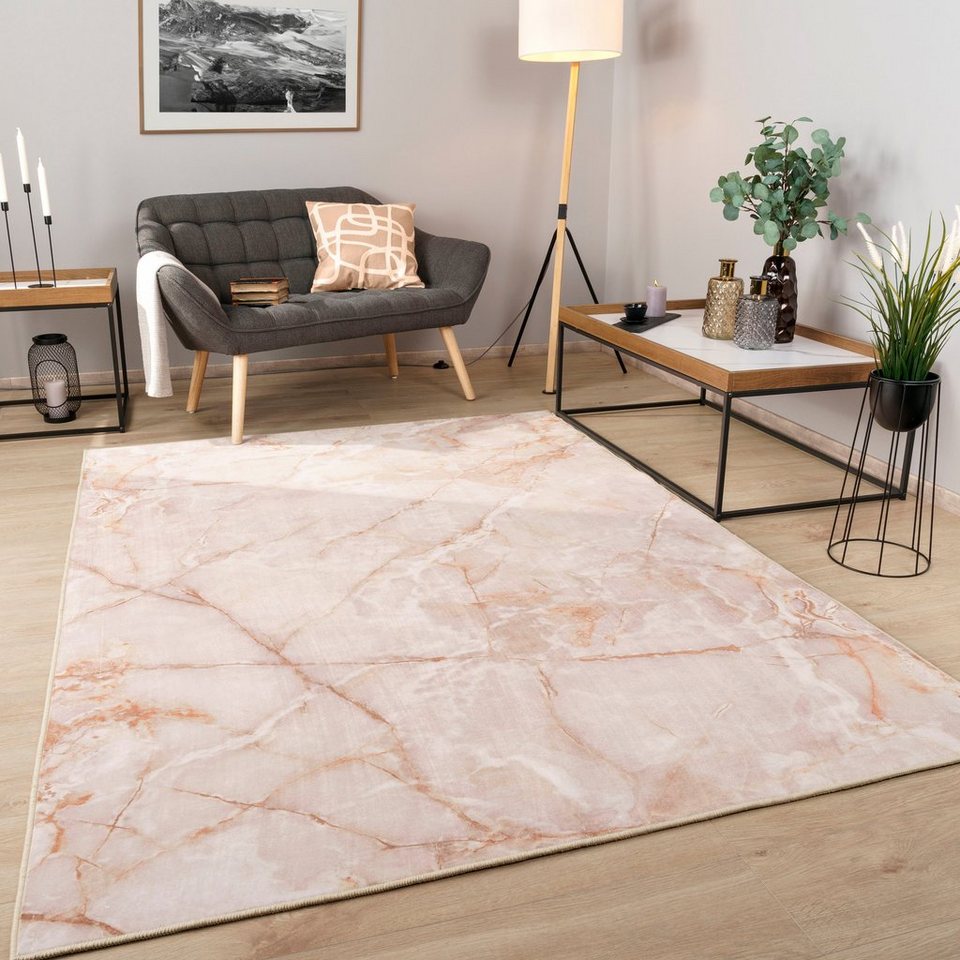 Teppich Marble 246, Paco Home, rechteckig, Höhe: 6 mm, Kurzflor, modernes  Marmor Design, Wohnzimmer, Schlafzimmer