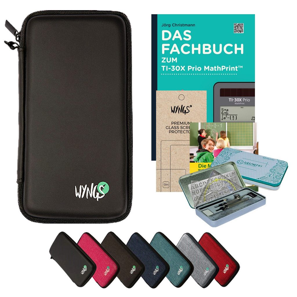 CALCUSO Taschenrechner Zubehör zum TI-30X Prio MathPrint - Premium Set in Schwarz