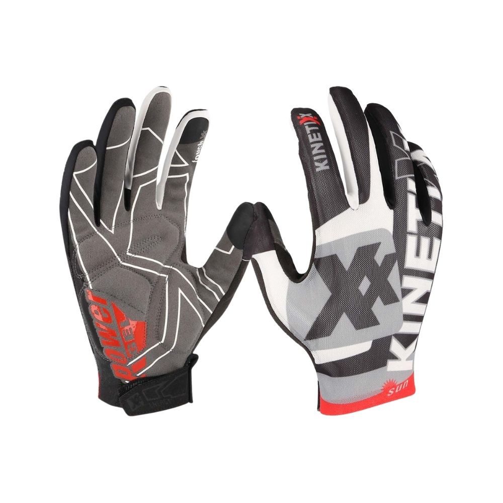 Kinetixx Fahrradhandschuhe Langfinger Sommer-MTB Handschuh Luigi, KinetiXx (in schwarz oder weiß) Grip, Atmungsaktiv, Touchscreen kompatibel, Hoher Tragekomfort