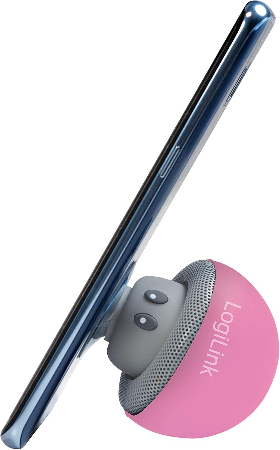 LogiLink Mini Bluetooth Lautsprecher Gelb mit Saugnapf und Mikrofon Bluetooth-Lautsprecher (Bluetooth Class II, Ultrakompakt, wassergeschützt, Freisprechfunktion)