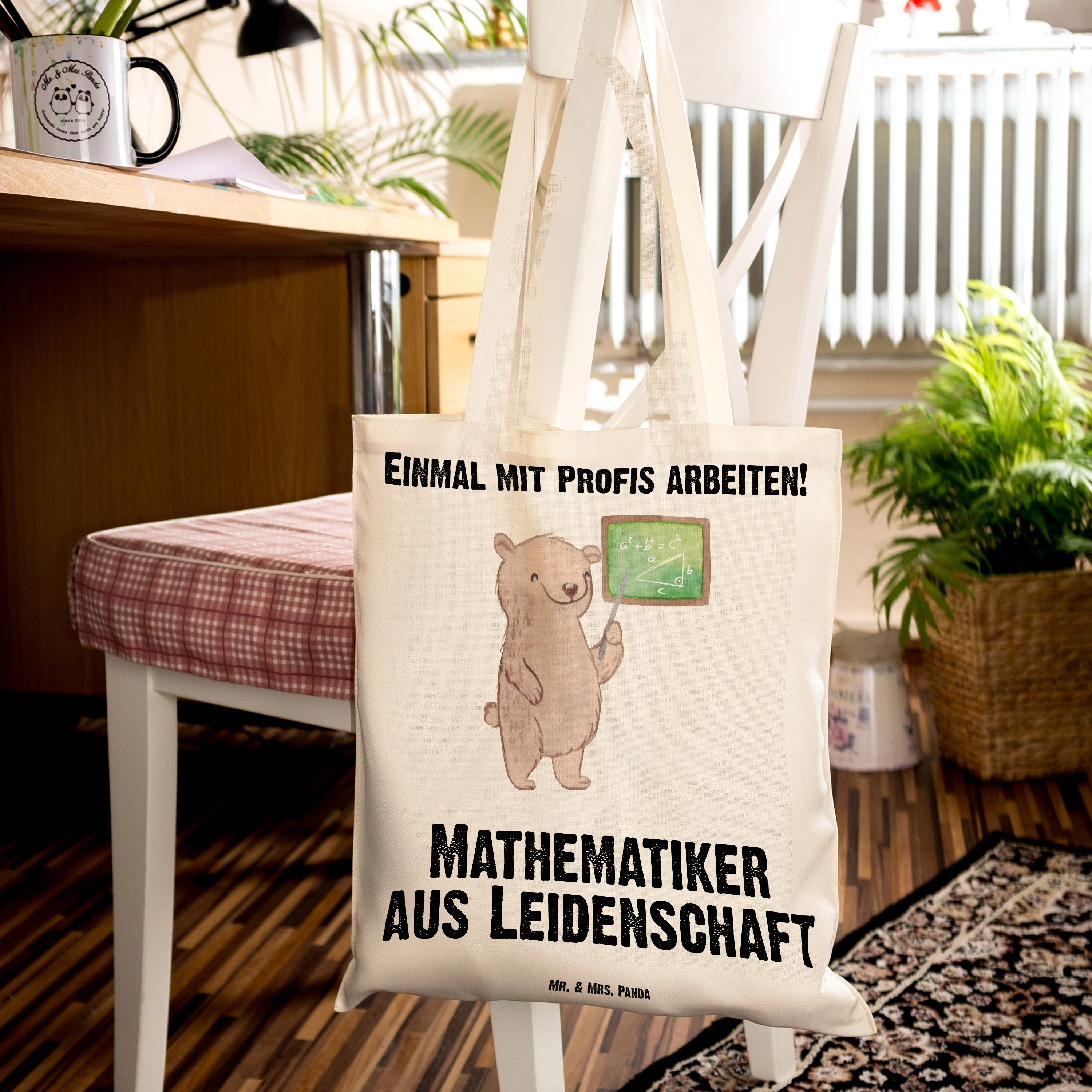 Mr. & Mrs. Leidenschaft aus Panda Transparent Geschenk, - Kollegin, Mathematiker Tragetasche Jut (1-tlg) 