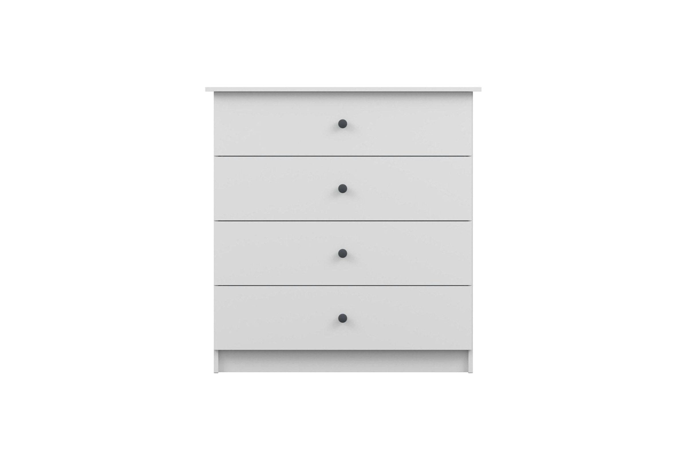 Deine Möbel 24 Kommode OSCAR 95 cm breit Sideboard mit 4 Schubladen (Set, 4 St., ganz in Weiß / Cashmere, Griffe: Rosa / Anthrazit OSCAR-Kollektion), Kinderzimmer Jugendzimmer Jungenzimmer Mädchenzimmer Schlafzimmer