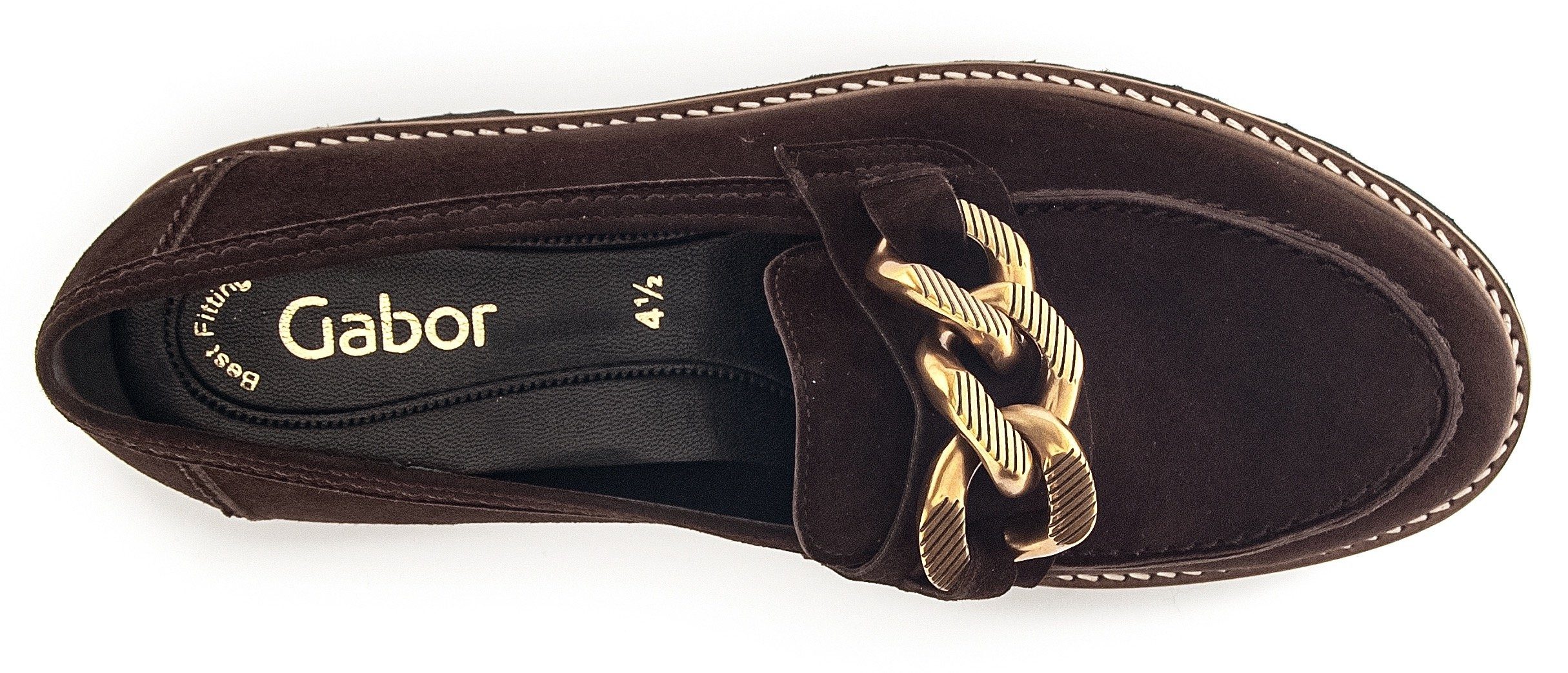 Best dunkelbraun-goldfarben Slipper mit Gabor Fitting-Ausstattung