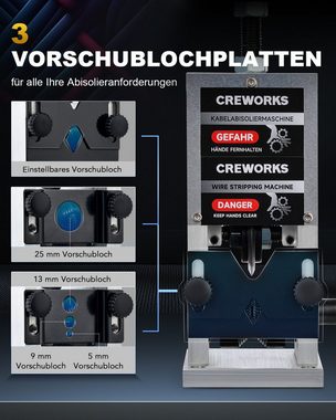 CO-Z Abisolierzange Φ1,5~25 mm, Kabelschälmaschine Abisoliergerät Kabelschäler Kupferschrott