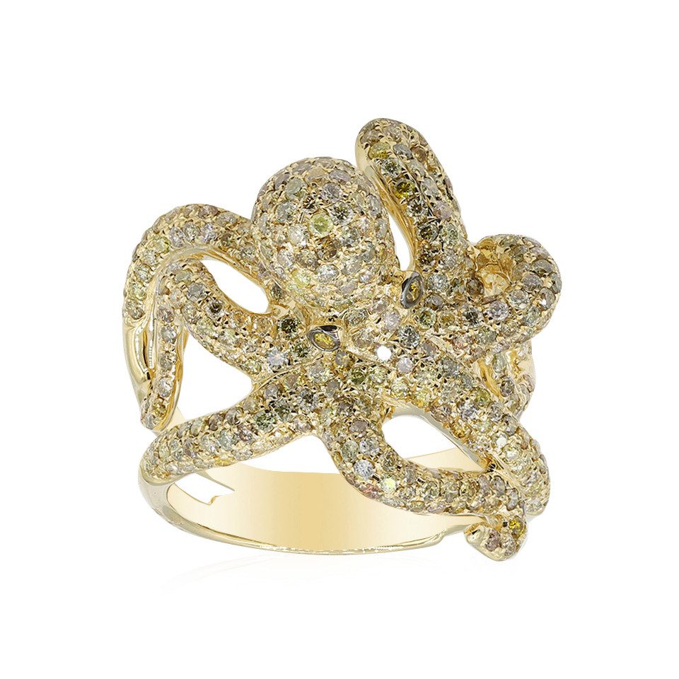 Diamantring Anspruchsvoller 2,21ct Fancy Diamond 585 Gold Ring