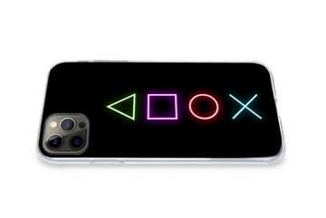 MuchoWow Handyhülle Gaming - Neon - Konsole - Schwarz - Controller - Gaming, Handyhülle Apple iPhone 12 Pro Max, Smartphone-Bumper, Print, Handy
