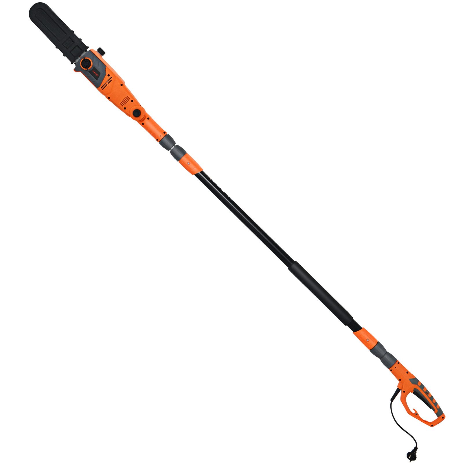 KOMFOTTEU Elektro-Kettensäge 230V 750W, 286,00 cm Schwertlänge, aus Alumiunium, mit Schwertlänge 25cm, Arbeitshöhe bis ca.286 m