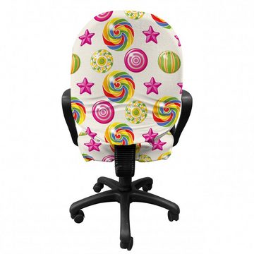 Bürostuhlhusse dekorative Schutzhülle aus Stretchgewebe, Abakuhaus, Dessert Yummy Süßigkeiten Lollipop
