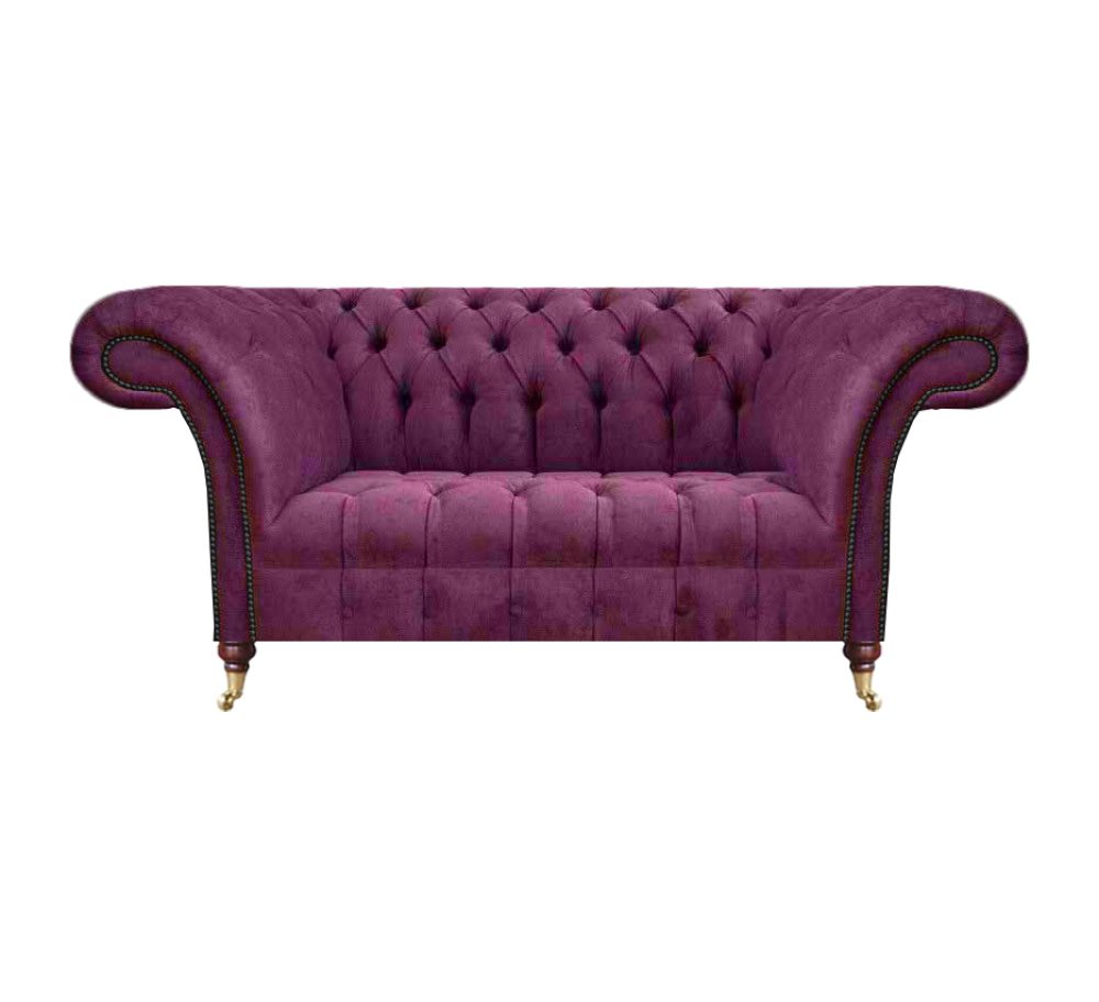 JVmoebel Chesterfield-Sofa Lila Sofa Zweisitzer Couch Wohnzimmer Einrichtung Polstermöbel, 1 Teile, Made in Europa
