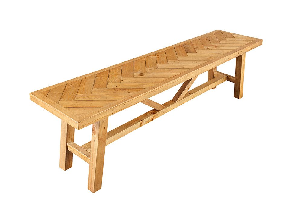 riess-ambiente Sitzbank MOSAIK 160cm natur - Massivholz, recycelt, Unikat, Bohlenoptik, Ablage (Einzelartikel, 1-St), Sitzmöbel aus Pinienholz - ideal für Esszimmer, Flur und Garderobe