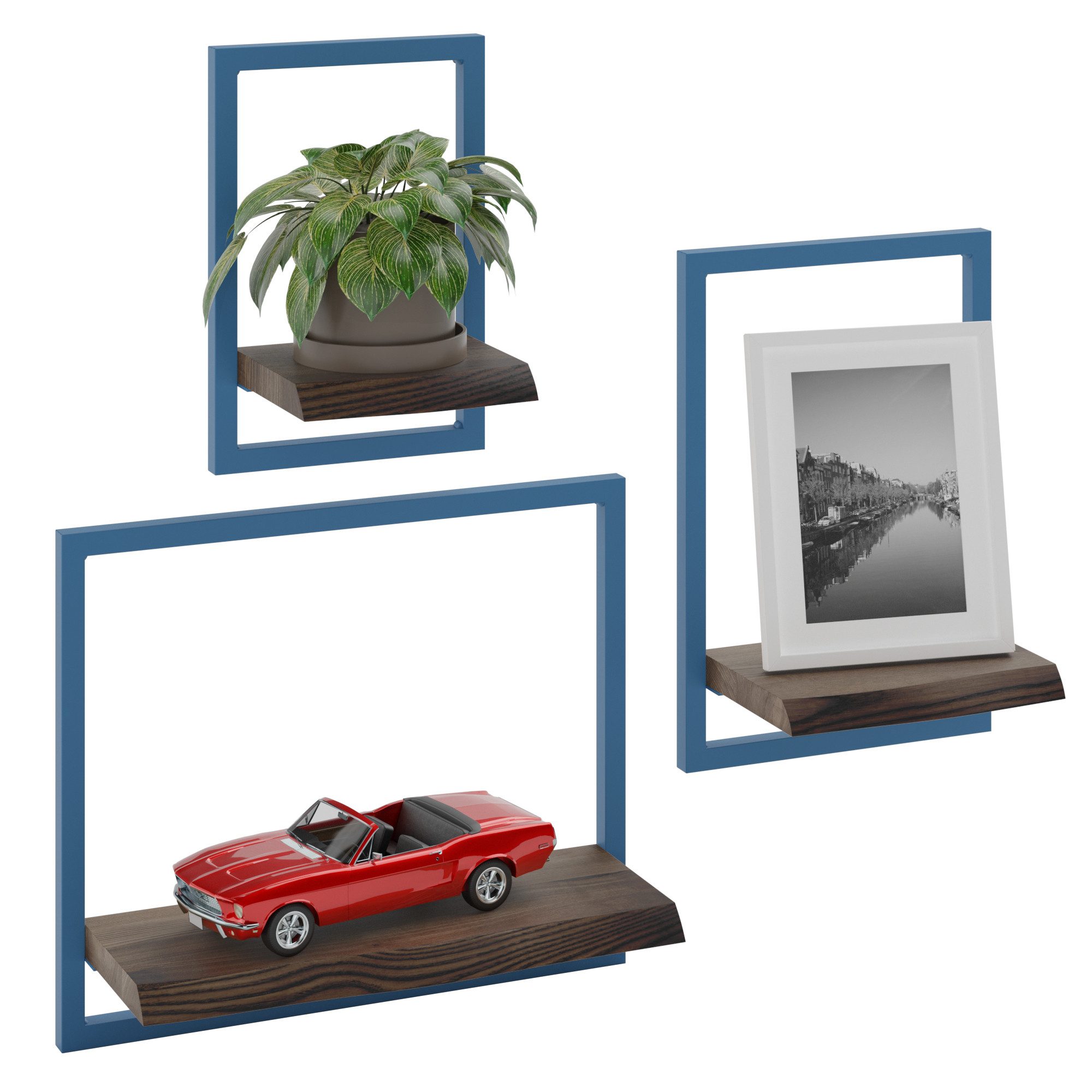 LAMO Manufaktur Wandregal Holz Set 3 günstig online kaufen