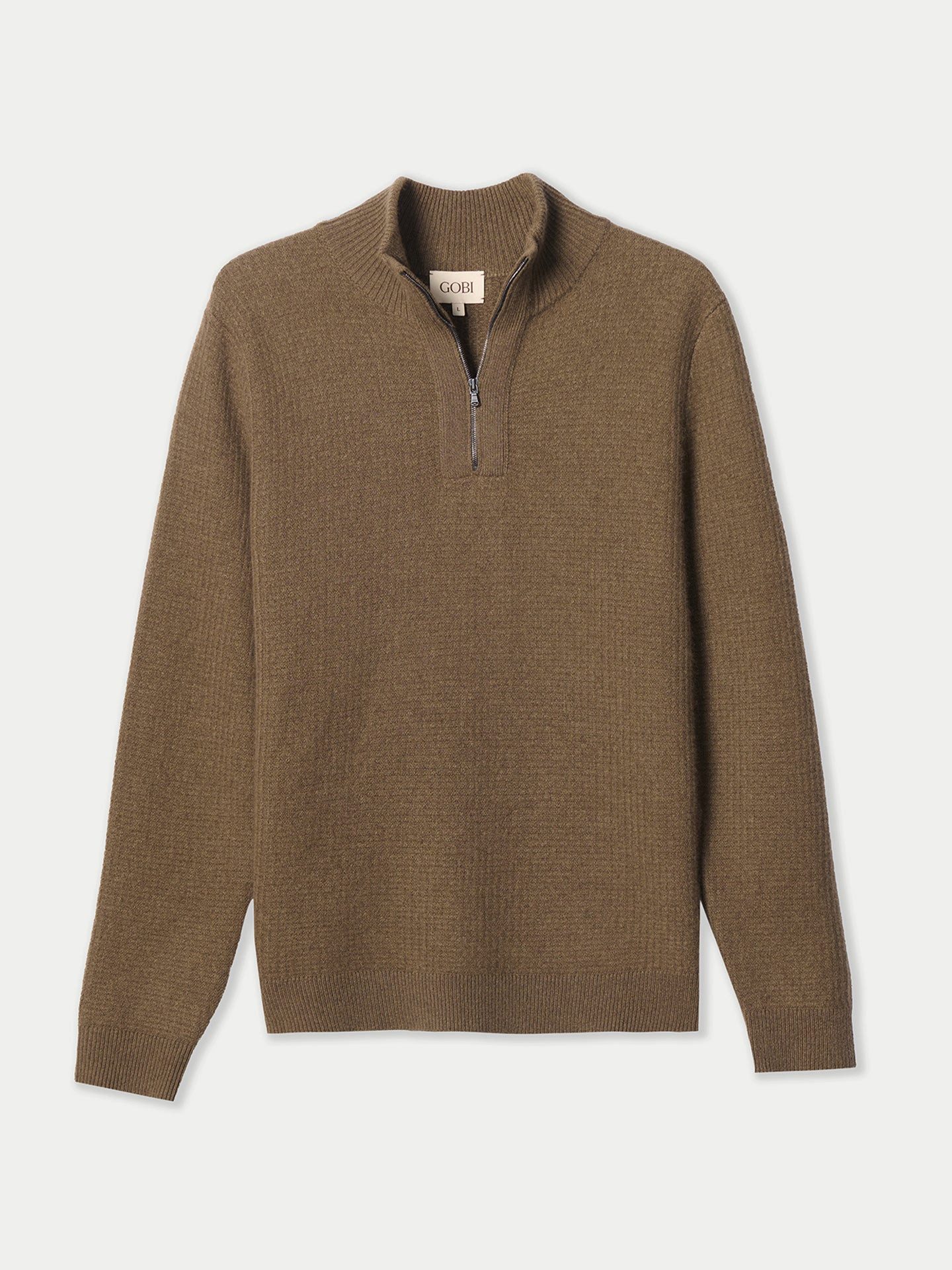 Polokragenpullover Herren Kaschmir-Pullover im Waffelstrick