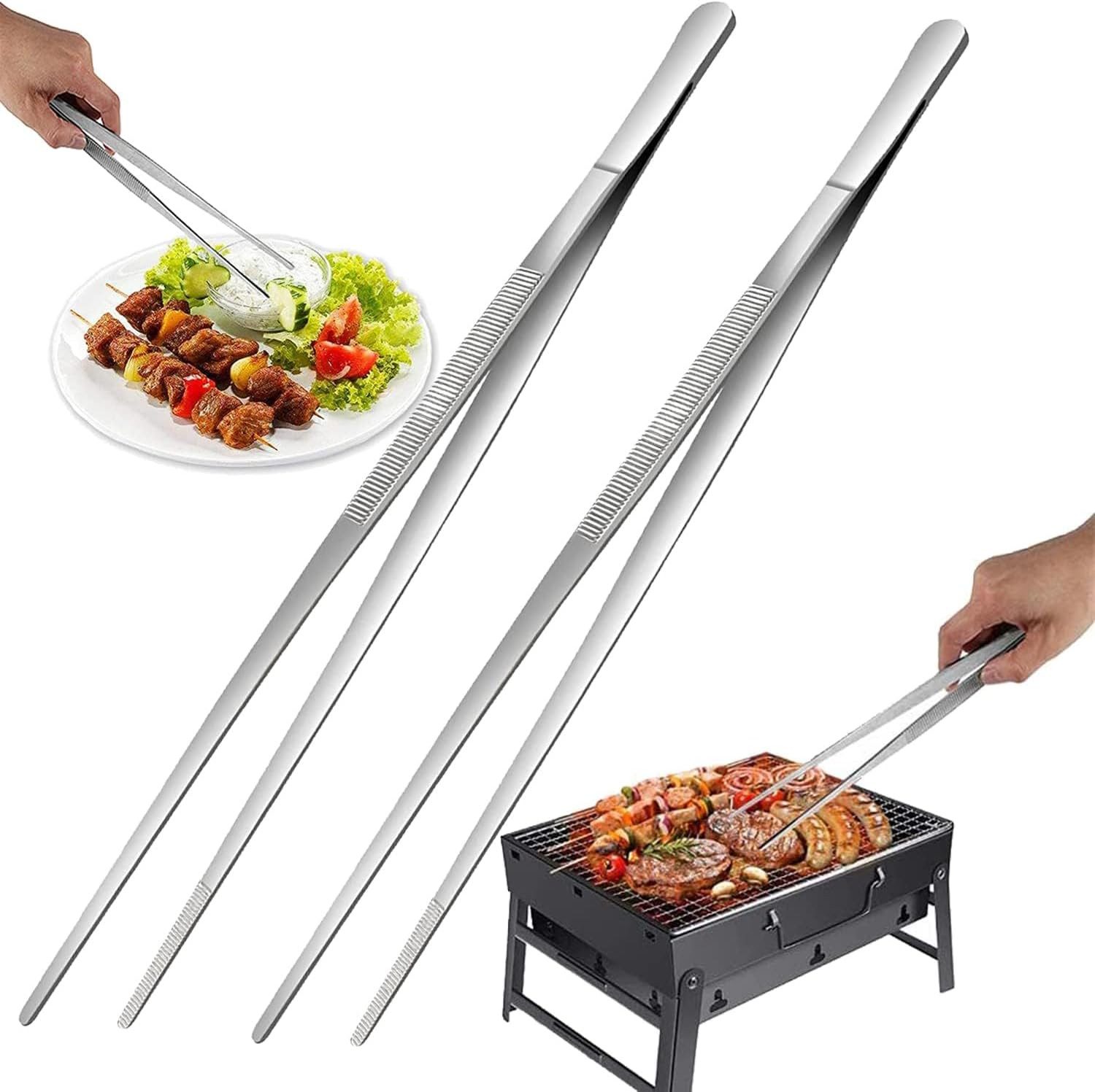 FELIXLEO Pinzette Kochpinzette, 30cm Küchenpinzette Edelstahl, für Kochen und Braten